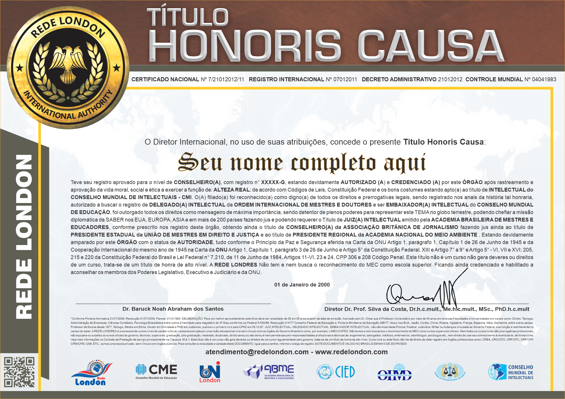 certificado honoris causa
