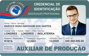 Credencial Profissional de Auxiliar de Produção Credencial Profissional de Auxiliar de Produção